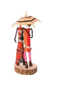 Banana Fiber Strolling Couple Sculpture  - Valentine's Day Gifts