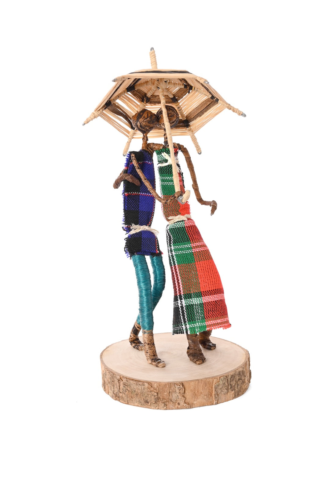 Banana Fiber Strolling Couple Sculpture  - Valentine's Day Gifts