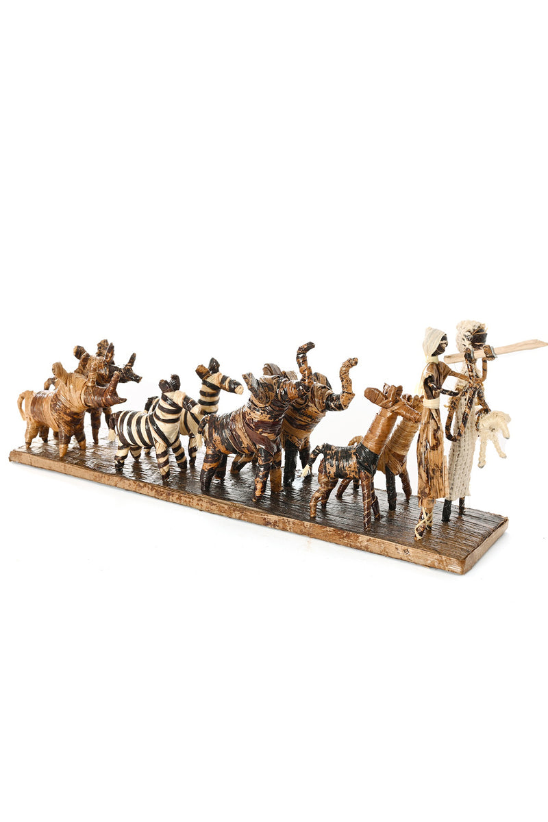 Banana Fiber Noah's Ark Diorama Sculpture