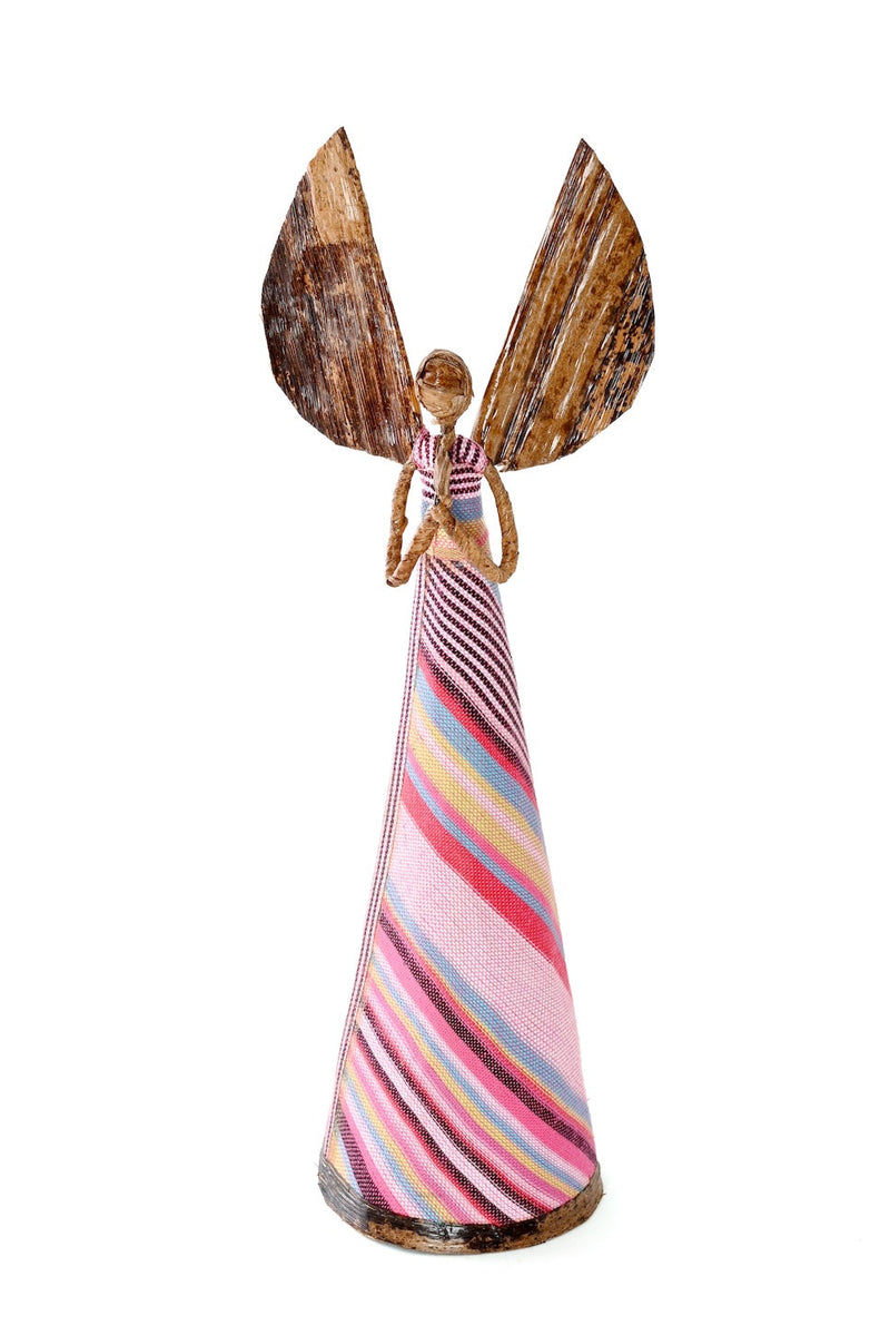 Pink Kikoi Angel in Prayer Holiday Sculpture