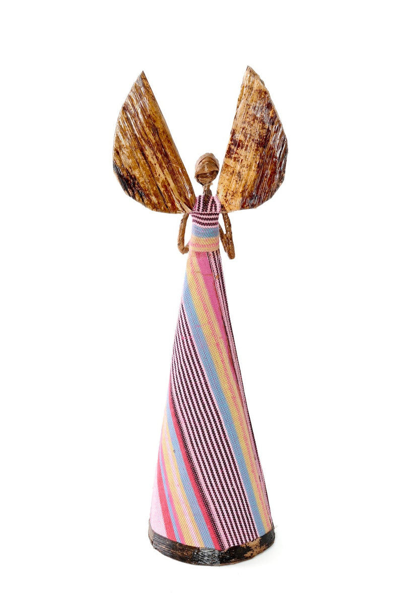 Pink Kikoi Angel in Prayer Holiday Sculpture