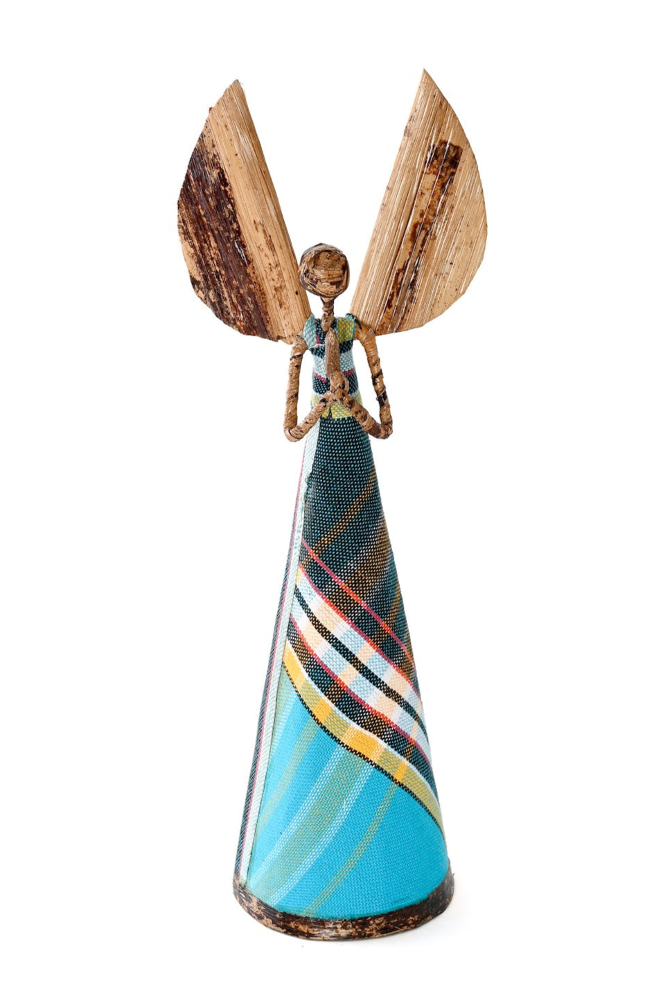 Blue Kikoi Angel in Prayer Holiday Sculpture