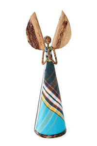 Blue Kikoi Angel in Prayer Holiday Sculpture
