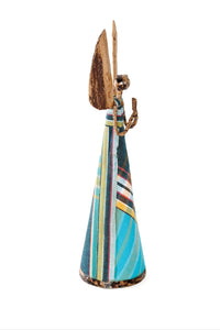 Blue Kikoi Angel in Prayer Holiday Sculpture