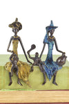 Assorted Bronze Seated Mother with Child Sculptures