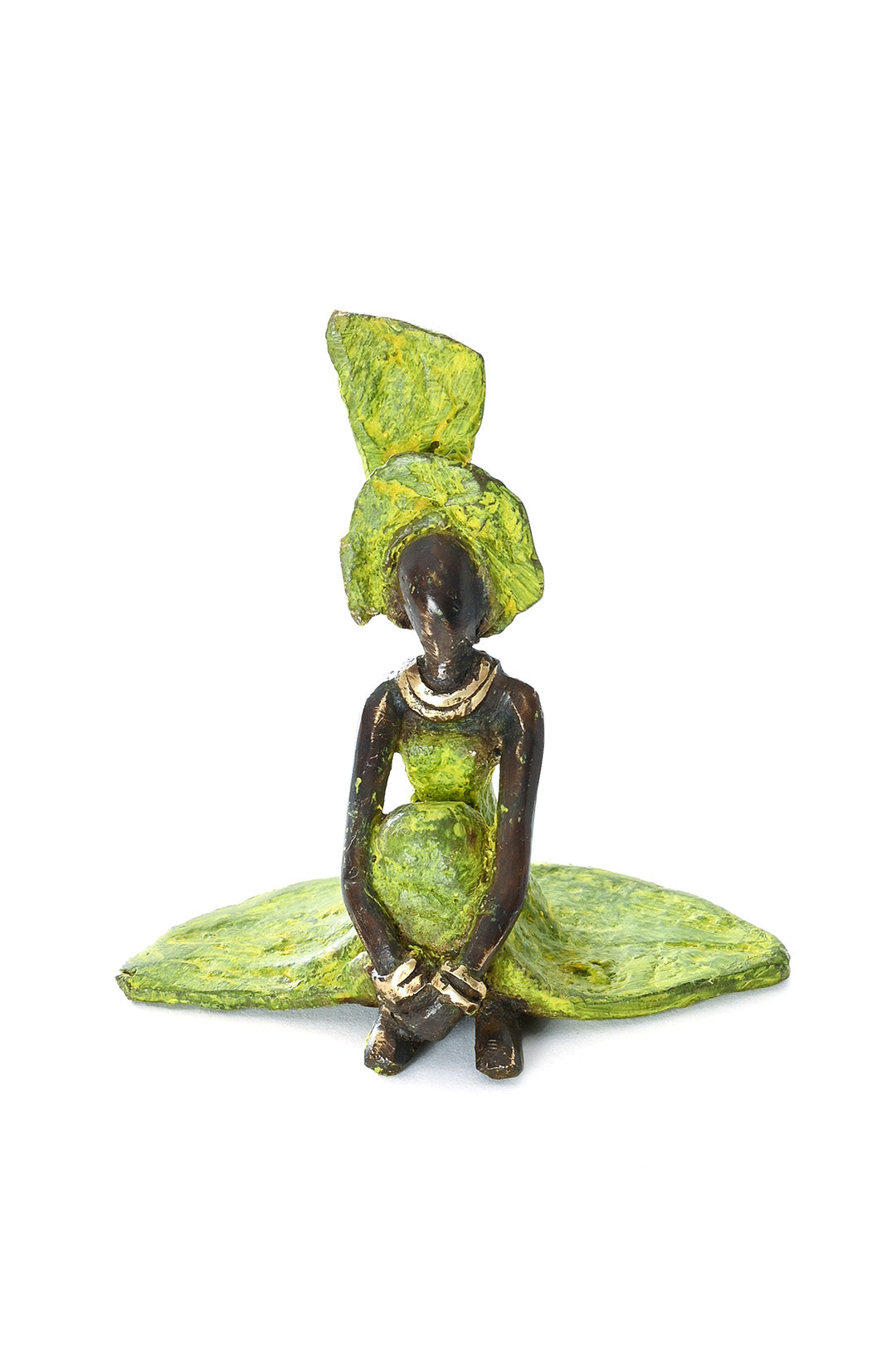 Graciously Waiting Burkina Bronze Sculpture