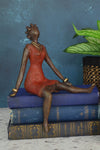 <i>La Femme en Rouge</i> Burkina Bronze Sculpture