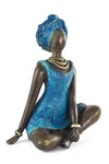 <i>La Femme en Bleu</i> Burkina Bronze Sculpture