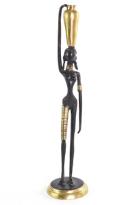 Burkina Bronze Tall Goddess Sculpture