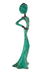 Poised in Emerald Burkina Bronze Sculpture