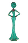 Poised in Emerald Burkina Bronze Sculpture