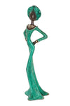 Poised in Emerald Burkina Bronze Sculpture