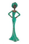 Poised in Emerald Burkina Bronze Sculpture