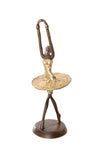Golden Ballerina in Relevé Burkina Bronze Sculpture