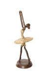 Golden Ballerina in Relevé Burkina Bronze Sculpture