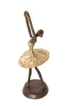 Golden Ballerina in Relevé Burkina Bronze Sculpture