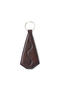 Brown Stamped Leather Key Ring