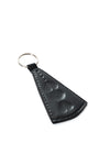 Black Stamped Leather Key Ring