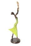 Lifted Heart Burkina Bronze Sculpture in Green