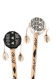 Black & White Mudcloth Design Spin Drum Pencils - Set of 6