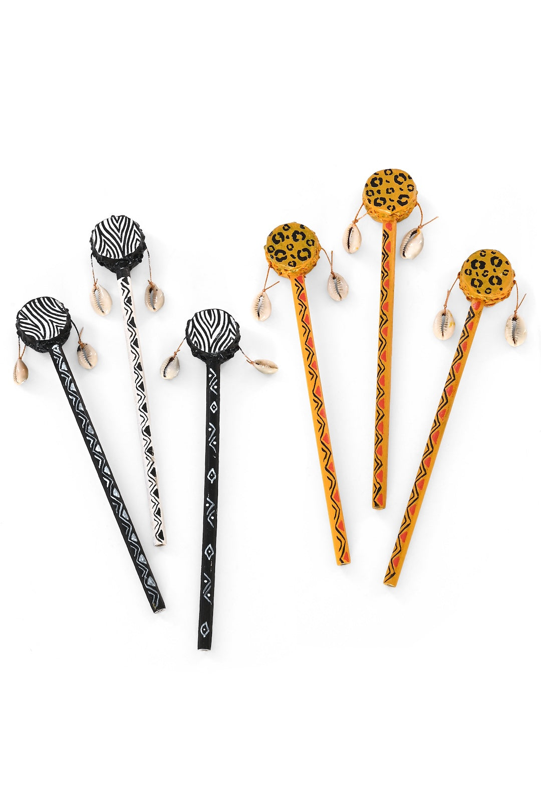 Animal Print Spin Drum Pencils - Set of 6