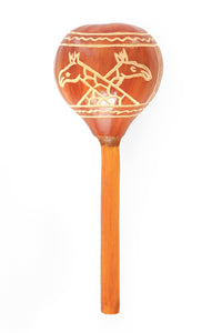 Brown Hand Carved Gourd Maraca Shaker from Kenya - Assorted