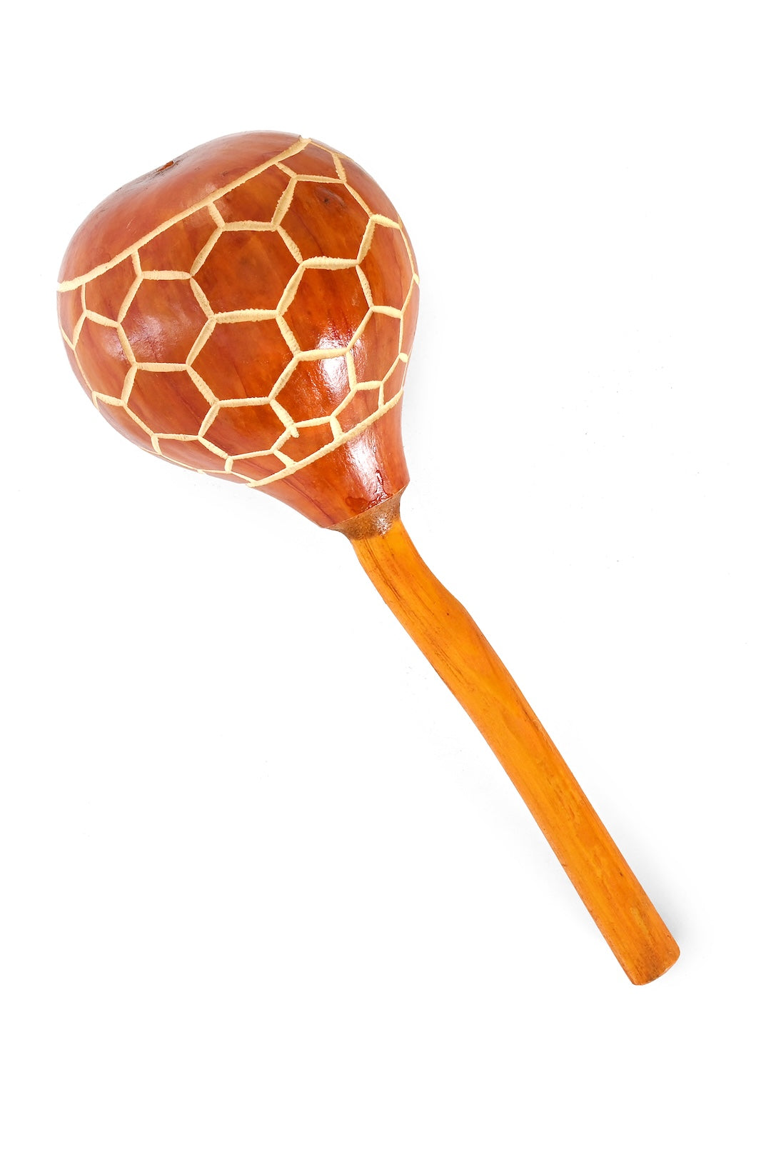 Brown Hand Carved Gourd Maraca Shaker from Kenya - Assorted