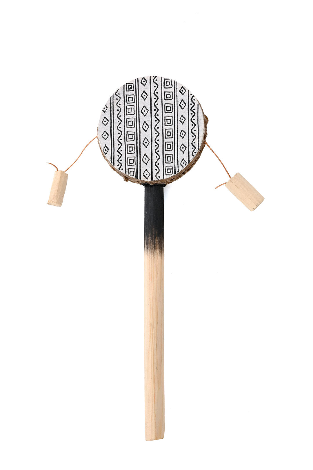Petite Geometric Pattern Spin Drum from Kenya