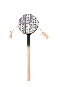 Petite Geometric Pattern Spin Drum from Kenya