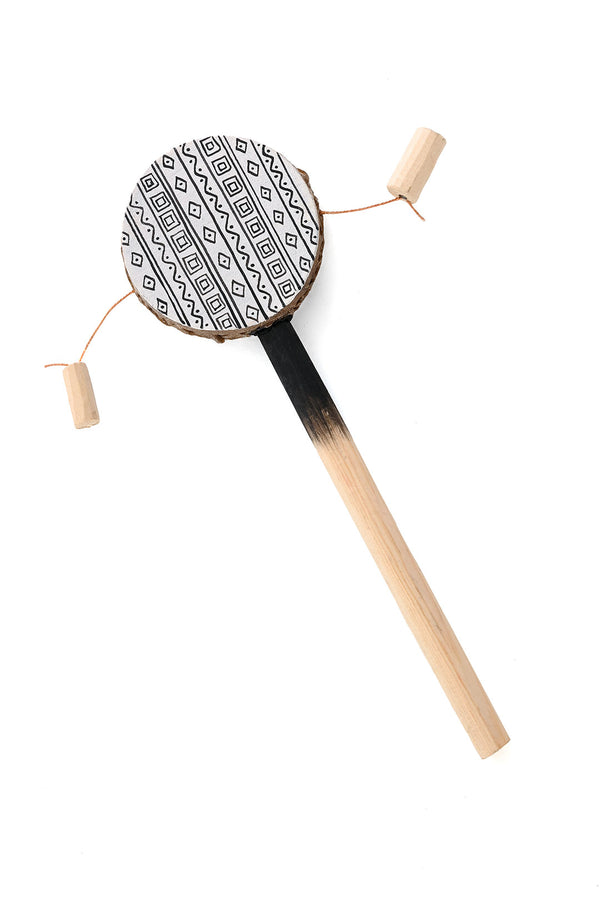 Petite Geometric Pattern Spin Drum from Kenya