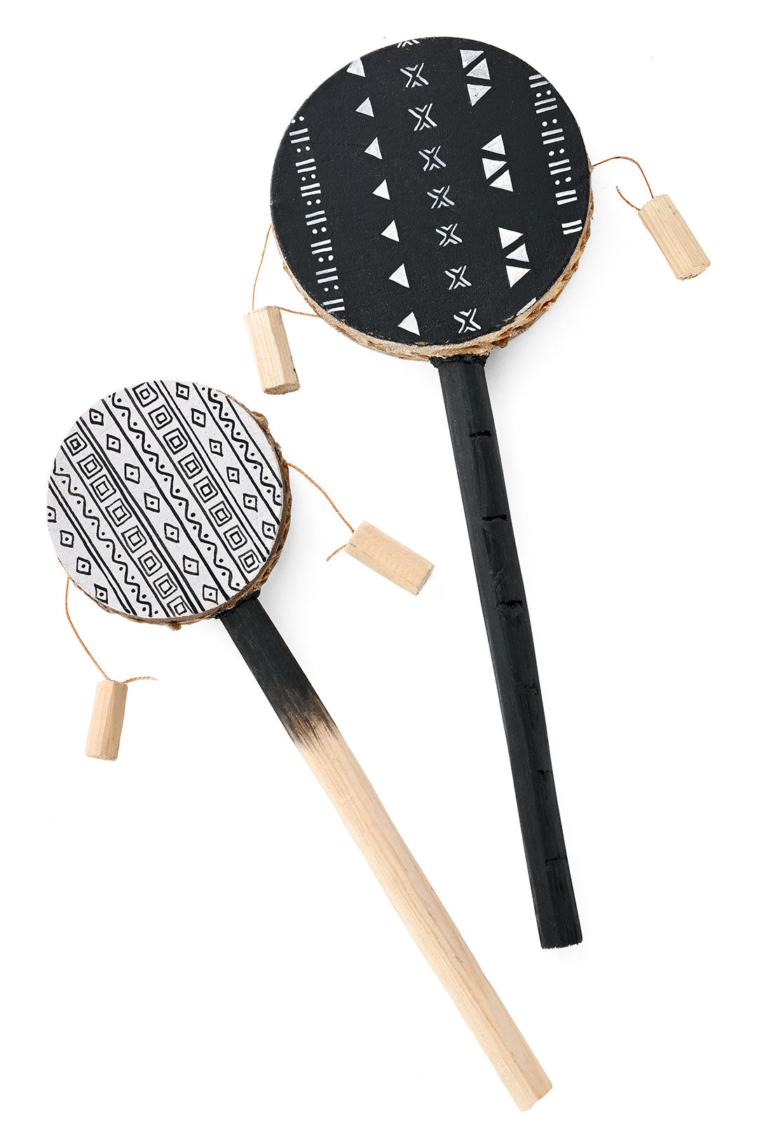 Petite Geometric Pattern Spin Drum from Kenya