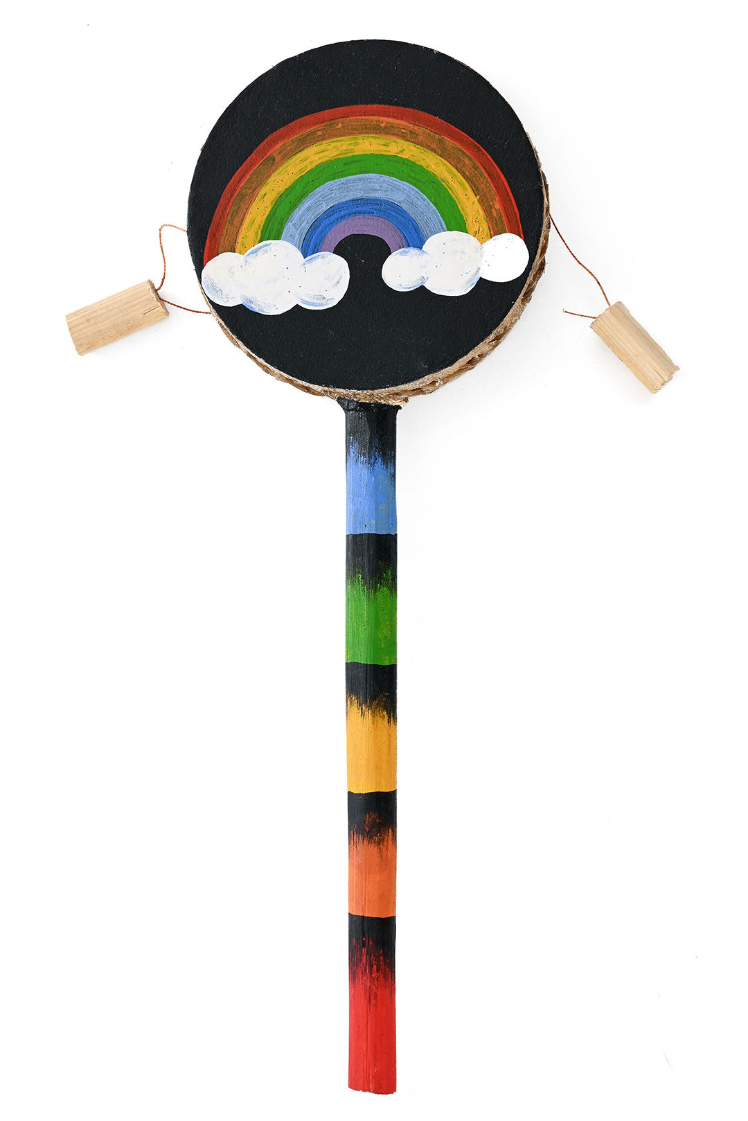 Hand Painted Sunshine & Rainbows Spin Drum