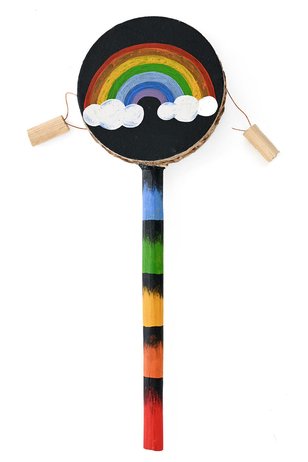 Hand Painted Sunshine & Rainbows Spin Drum