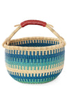 Bluebell Patterned Bolga Basket