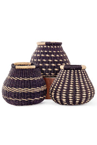 Midnight Ink Pot Baskets with Assorted Patterns