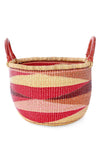 Shades or Red Triangle Design Double Handle Bolga Basket
