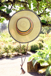 Ghanaian Short Brimmed Straw Hat with Strap