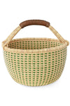 Forest Green and Natural Checked Bolga Basket