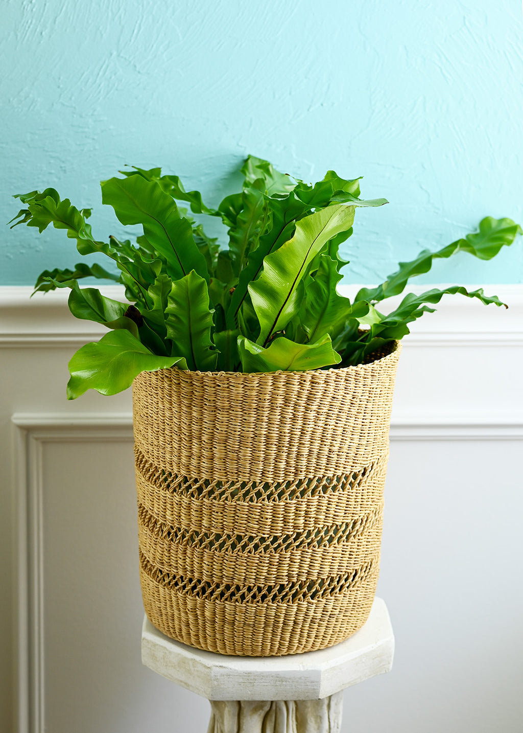 All Natural Handwoven Lace Weave Bolga Bin