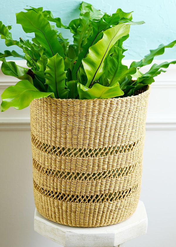 All Natural Handwoven Lace Weave Bolga Bin