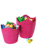 Magenta Elephant Grass Tulip Baskets