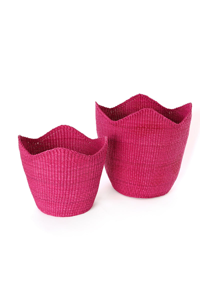 Magenta Elephant Grass Tulip Basket