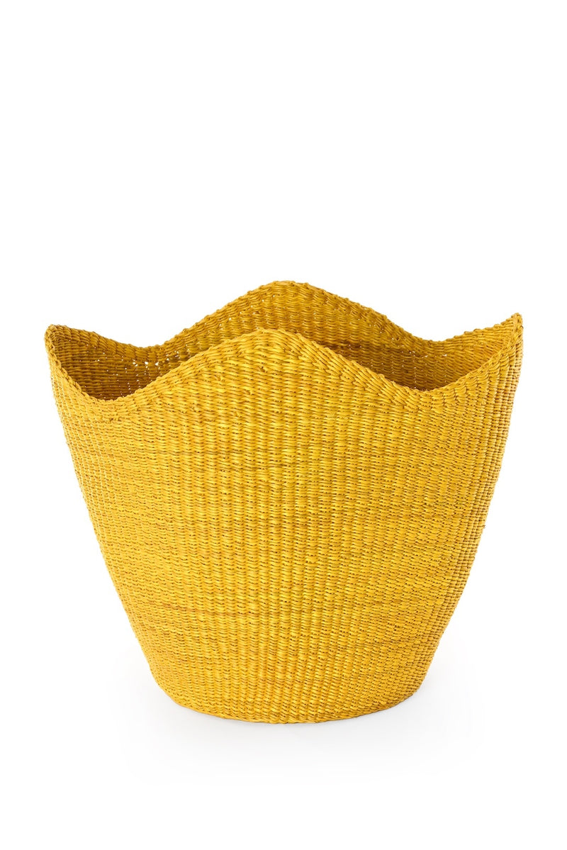 Yellow Elephant Grass Tulip Basket