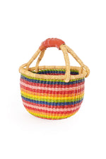 Rainbow Chaser Baby Bolga Basket - Leather Handle
