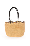 Scalloped Grass Tote with Black Edge Detail