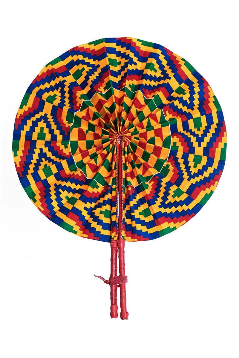 XL Ankara Fabric Folding Wall Art Fan