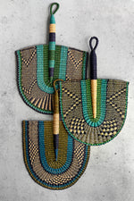 Deep Sea Elephant Grass African Hand Fan