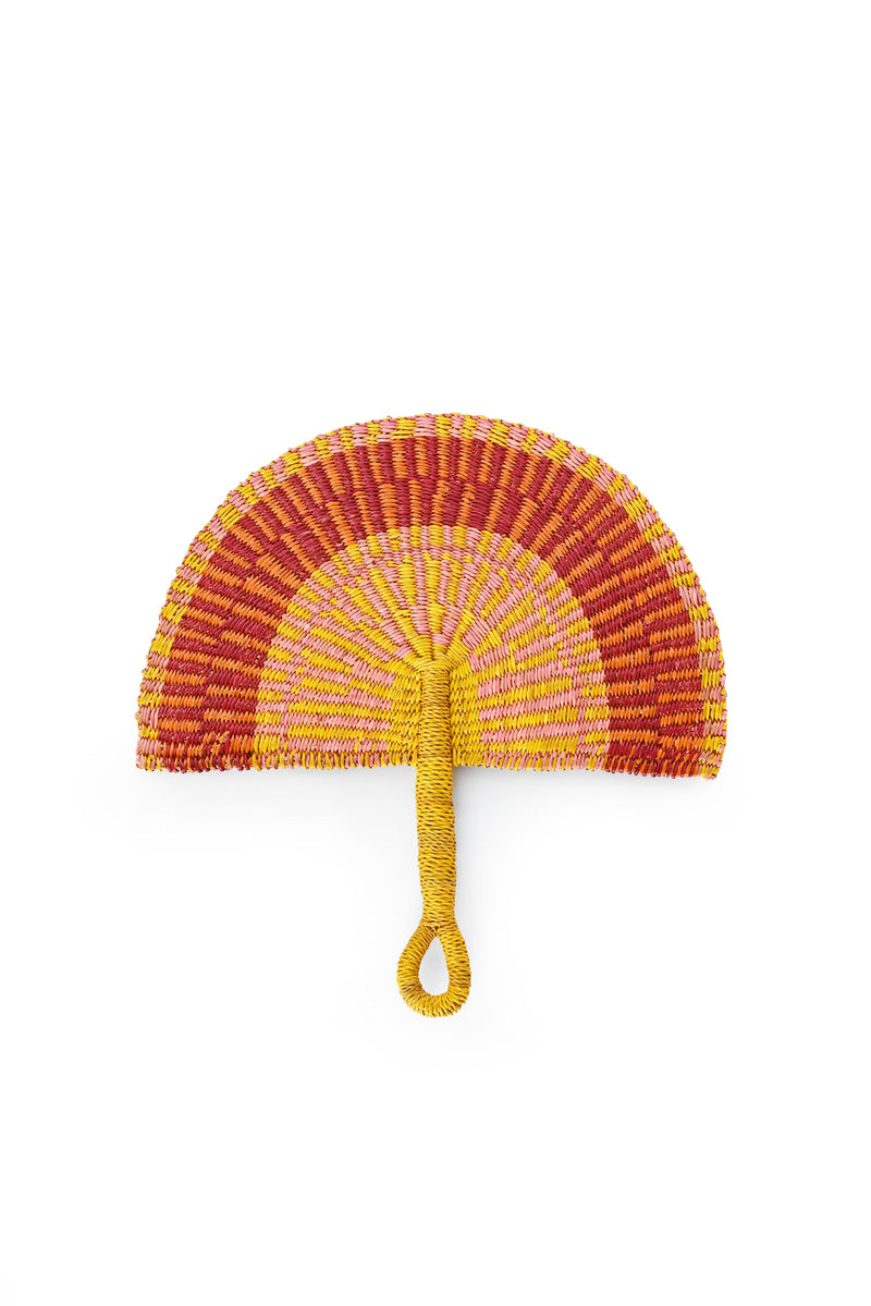 Assorted Elephant Grass Half-Moon Hand Fan