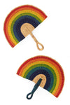 Rainbow Elephant Grass Half-Moon Hand Fan