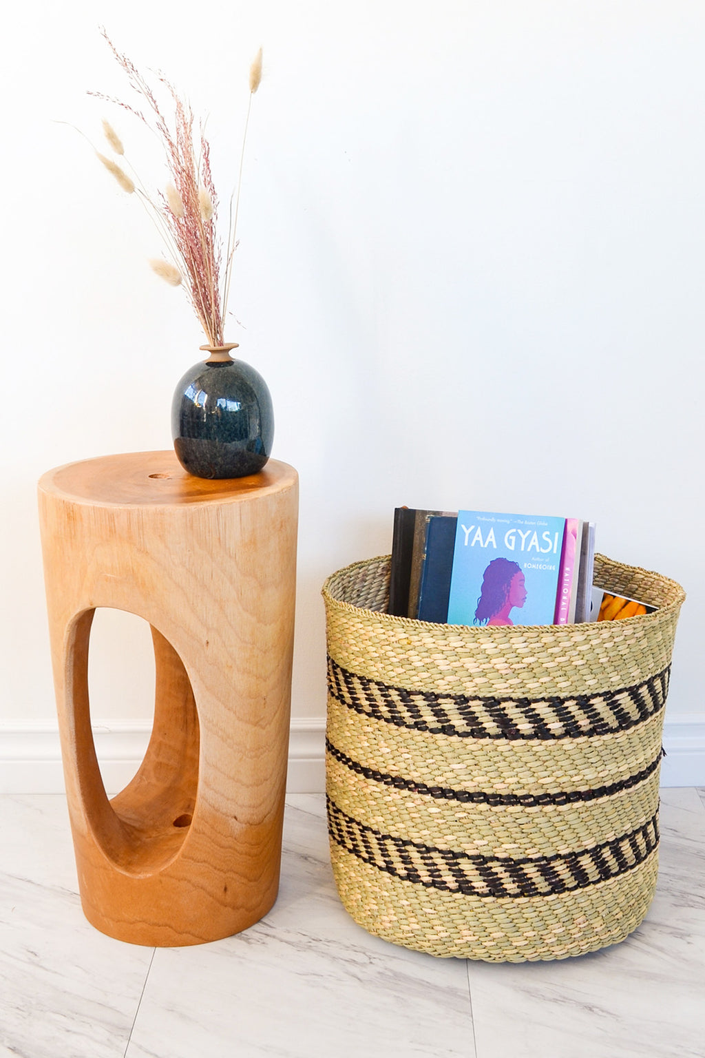 Traditional Iringa Baskets with Black Accents